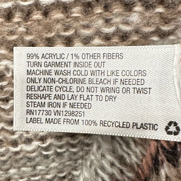 Mossimo Metallic Striped Chunky Knit Cowl Neck Sweater SIZE SMALL - Picture 5 of 5